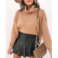 PU High Waist Ruffled Irregular Leather Skirt Half length Skirt WW5529
