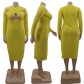 Large Women's Solid Color Dress X1011