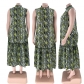 Standing collar sleeveless printed oversized women's fashion loose fitting long dress SSN211317