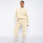 Solid color hooded long sleeved sweater and pants set SSN211337