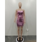 Bright Solid Color Dress B9425