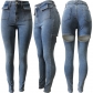 Perforated Washed Pearl Set Slim Fit Jeans CM8687