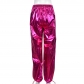 Bright elastic leather zippered leggings for casual wear 9598PD