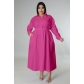 Oversized women's solid color long sleeved shirt skirt QJ5503