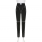 Contrast high waisted tight buttocks and leggings with small legs LR31629
