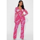 Sexy and fashionable mesh printed two-piece set YD8772-C6