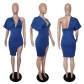 Open Back V-Neck Single Sleeve Split Women's Dress YM275