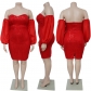 Bra Mesh Solid Evening Dress Tight Spicy Girl Wrap Hip Skirt N7764