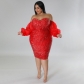 Bra Mesh Solid Evening Dress Tight Spicy Girl Wrap Hip Skirt N7764
