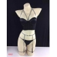 Two Piece Set of Sexy Neck Bra with Steel Ring Gathering WX734838172680