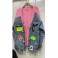 Denim patchwork sweater jacket T733839439664