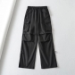 Relaxed wide leg pants with vintage drawstring pleated casual pants H16-RY23102