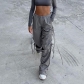 Drawstring hole fashion trend women's work pants XY22031