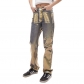 Solid color gilded zippered pocket slimming denim straight leg casual pants M23PT388