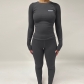 Slim fitting long sleeved top sports yoga leggings set S3914163A
