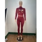 Solid color sexy tight yoga suit two-piece set A8325