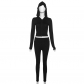 Women's Fashion Casual Hooded Coat High Waist Slim Fit Pants Set K23S37386