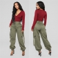 Women's multi-pocket fashionable workwear pants LS6181