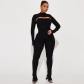 High necked long sleeved shawl camisole jumpsuit two-piece set S3A14530W