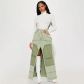 High waisted zippered split A-line loose denim skirt long skirt KJ06614