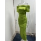 One shoulder pleated dress AL88125