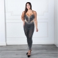 Slim fit hot diamond elastic suspender with buttocks and tight fitting jumpsuit K2901