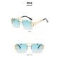 Leopard frameless cut edge sunglasses KD-S006