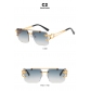 Leopard frameless cut edge sunglasses KD-S006