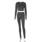 Long sleeved top slim fit high elasticity sports yoga pants set S3613114K