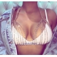 Personalized multi-layer rhinestone bikini chest chain and body chain C802