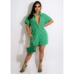 Sexy and fashionable solid color button up round neck women's jumpsuit SMR11440
