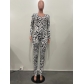 Women's casual fashion backless leopard print jumpsuit OL6139