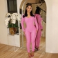 Sexy high necked tight fitting long sleeved hooded backless high waisted solid color jumpsuit K23Q38288