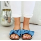 Bow tie flat bottomed slippers for women wearing lazy shoes HWJ664-1