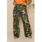 Women's camouflage multi pocket zippered loose workwear leggings JC7103