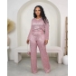 Two piece set of sequin solid color long sleeved pants D8649