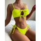 Solid color bikini strap swimsuit B644146036950