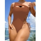 One piece swimsuit single shoulder bikini B713352378059