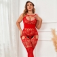 Large size erotic lingerie, sexy hollow out erotic pajamas QH86047