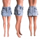 Slim fit denim mini skirt, hip wrap skirt, nightclub skirt, half skirt JLX3555