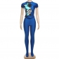 Printed slim fit round neck top, high waisted, tight fitting, hip lifting pants set K23S40638