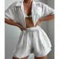 Solid color short sleeved shirt set, loose sun protection suit, swimsuit cover up CYBK2711