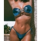 Bra cut bikini blue glossy gold starfish swimsuit YSM231009