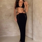 Cover up sexy backless strap small vest high waisted slim fit skirt set Y724554262110