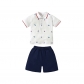 Small and medium-sized children's POLO shirt and shorts two-piece set with short sleeves BST22031