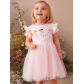 Girls' skirt short sleeved pure cotton children's dress S1841