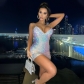 Sleeveless sequin sexy suspender slim fit short high waisted dress A460DS
