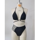 Leopard print hollow out swimsuit swimsuit S622400284669