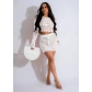 Women's casual knitted hollow sequin beach skirt two-piece set TS1294