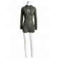 Long sleeved hooded suspender slim fit jumpsuit two-piece set HR24019